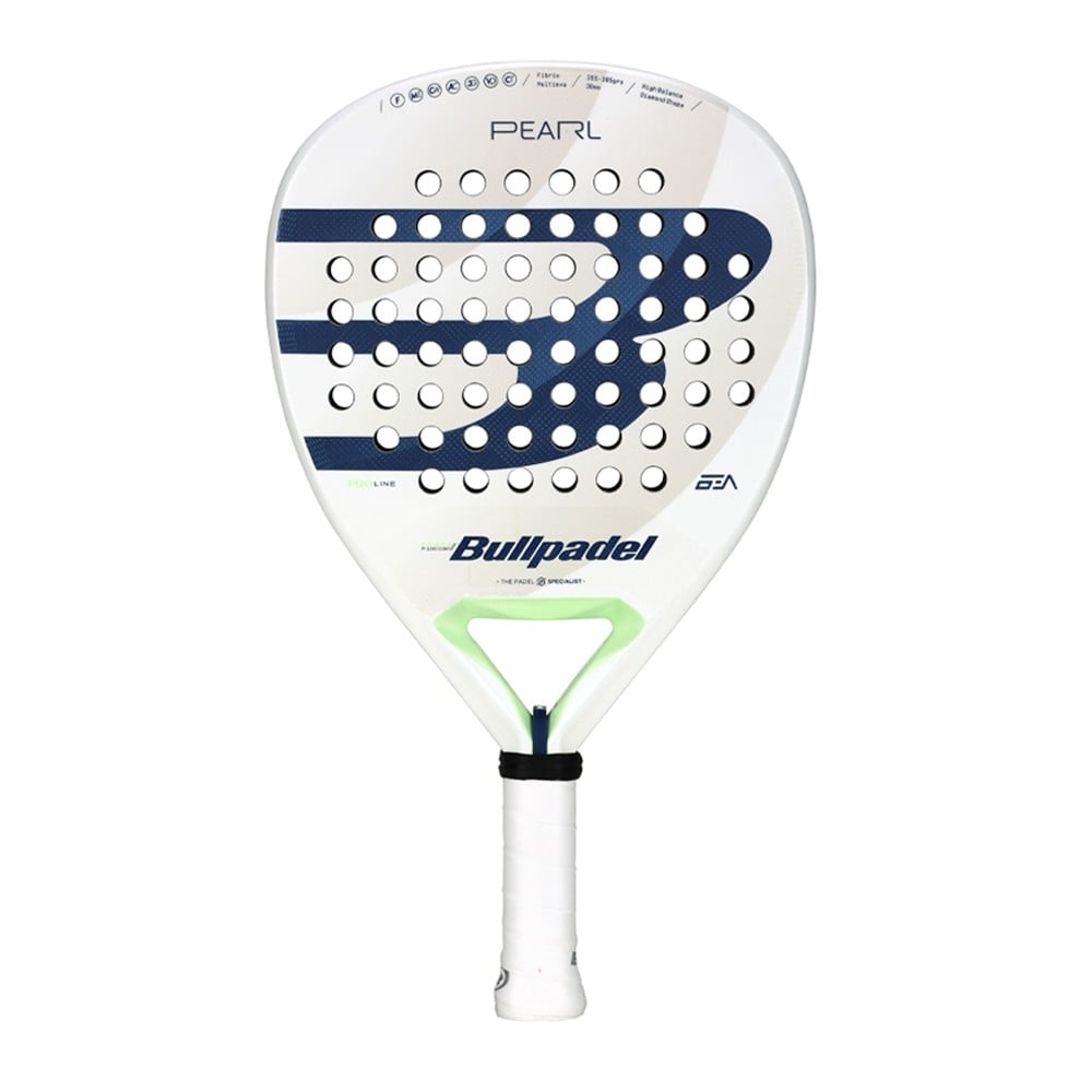 Bullpadel Pearl Bea Gonzalez 2025 padel racket in wit en roze design.