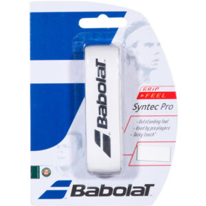 Babolat Syntec Pro Basisgrip in zwart en geel op wit oppervlak