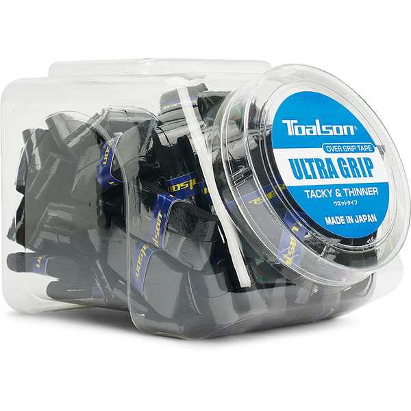 Toalson Ultra Overgrip zwart, rol van 72 stuks voor rackets