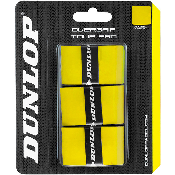 Dunlop Overgrip Tour Pro 3 tennisgrip wit, drie stuks verpakking.
