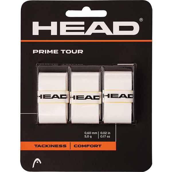 HEAD Prime Tour Overgrip 3 St. tennisracket grip witte wikkelingen