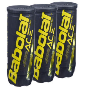 Babolat Ace padelrackets in gele verpakking, set van drie stuks
