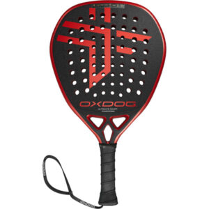 Oxdog Ultimate Court indoorbal, wit met gele en blauwe strepen.