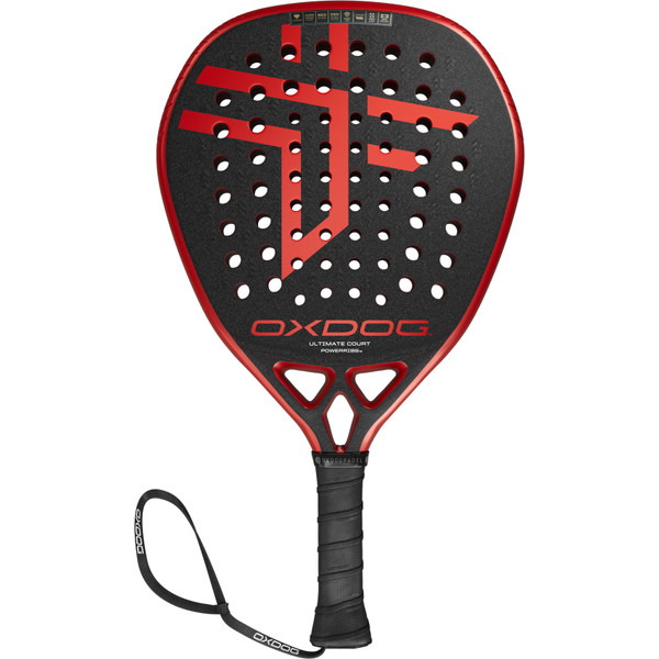 Oxdog Ultimate Court indoorbal, wit met gele en blauwe strepen.