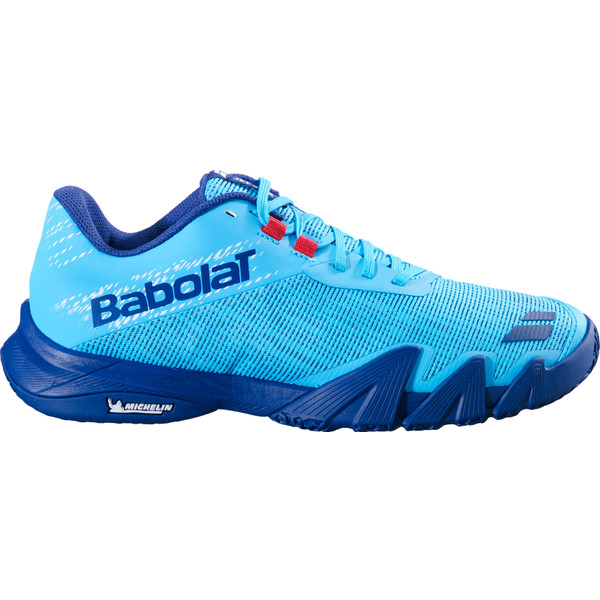 Babolat Jet Viva herenschoen in wit met blauwe accenten