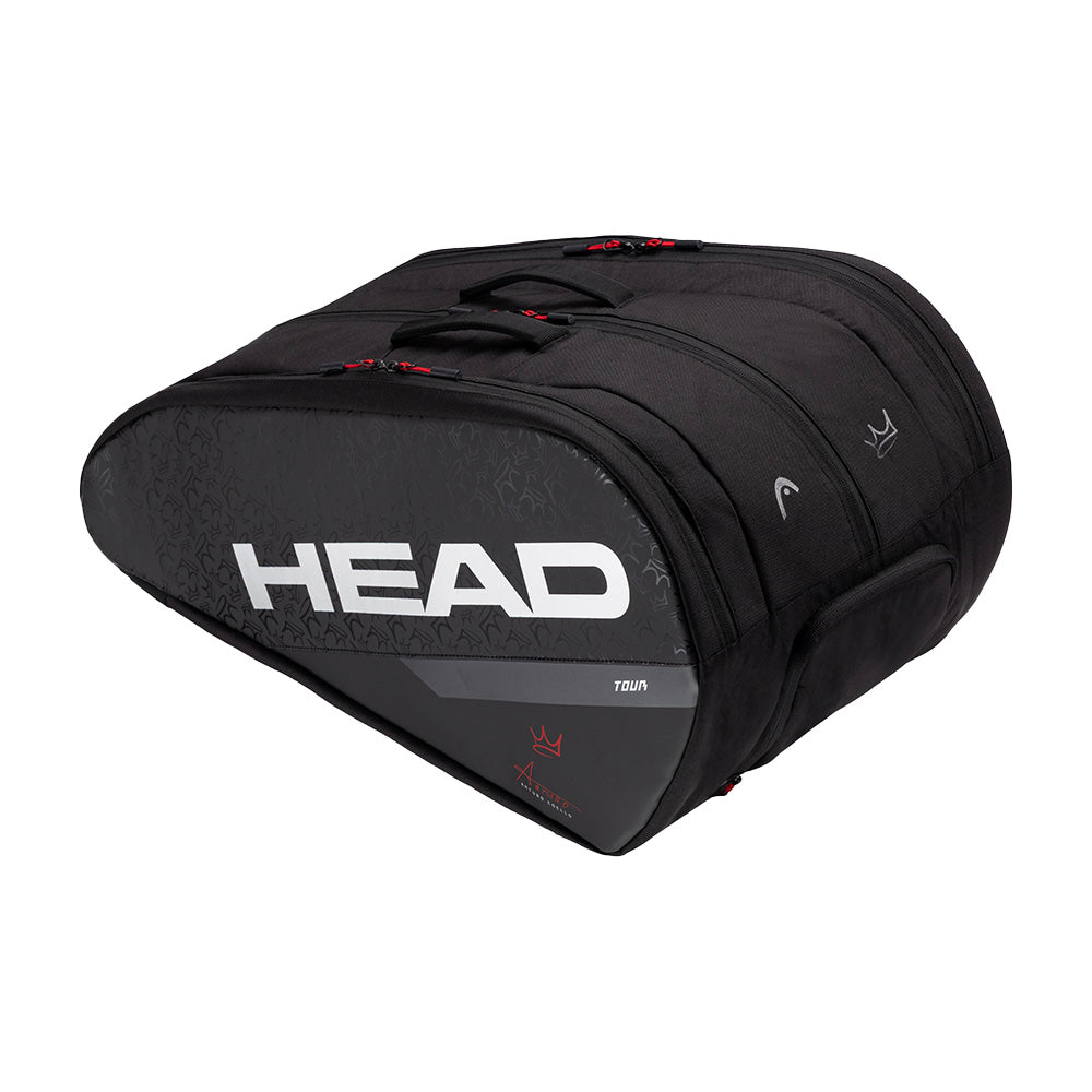 Zwarte Padel tas Head Coello Tour met geel accent en logo