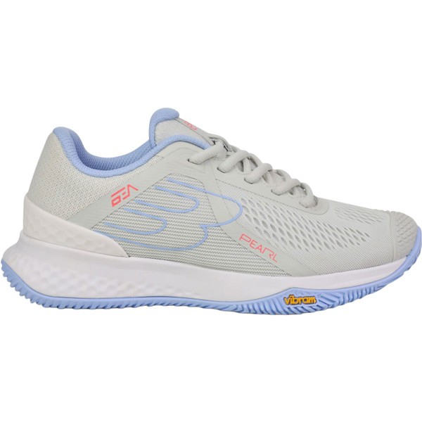 Bullpadel Pearl Vibram 25I dames padelracket in wit met blauw detail