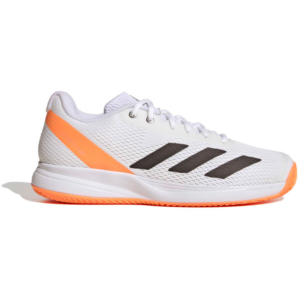 adidas Courtflash Speed 2 Clay tennisschoenen voor heren in wit en oranje.