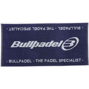 Bullpadel handdoek grijs wit gestreept honderd bij vijftig centimeter