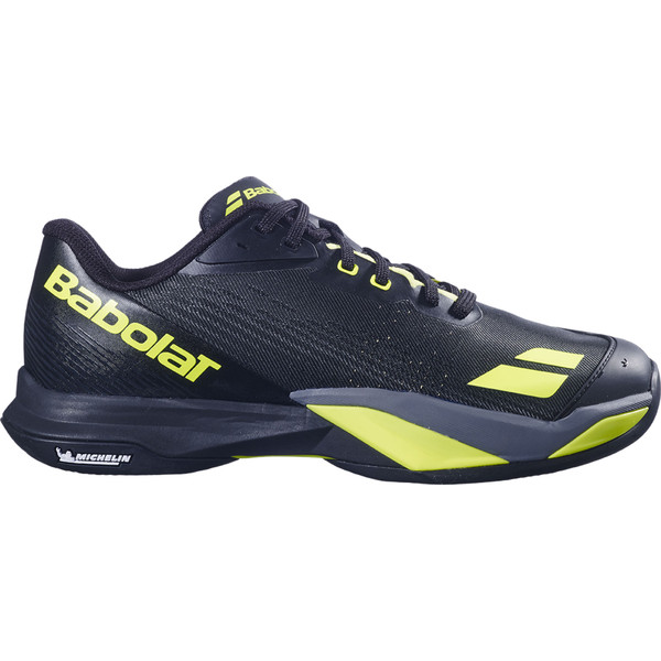 Babolat Jet Mach 4 Clay tennisschoen voor heren, geel en zwart.