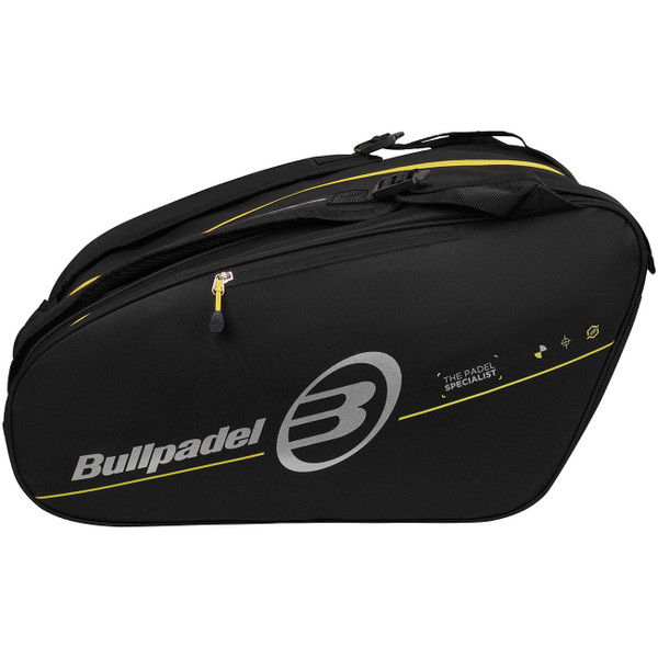 Bullpadel BPP26015 Tour Racketbag in zwart met geel accent detail