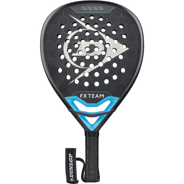 Dunlop FX Team racket zwart met geel design detail