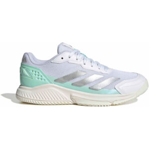 adidas Courtquick Padel schoenen voor dames in wit en blauw