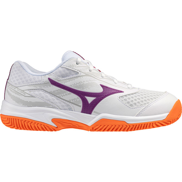 Mizuno Break Shot 5 damestennis schoen voor kleibannen, wit en grijs