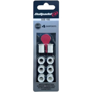 Bullpadel Ease Vibe Dempers voor padelracket, zwart met rode accenten.