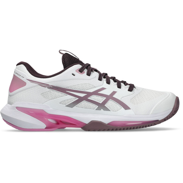 ASICS Solution Speed FF 4 Clay tennisschoenen voor dames in wit en paars.