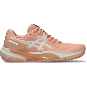 ASICS Gel-Challenger 15 Clay tennisschoen voor dames in wit en blauw.