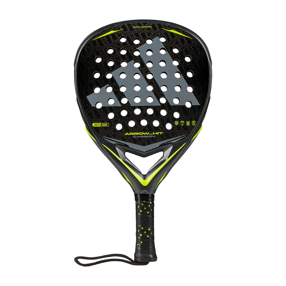 Adidas Arrow Hit Carbon Attk padel racket in zwart en rood design
