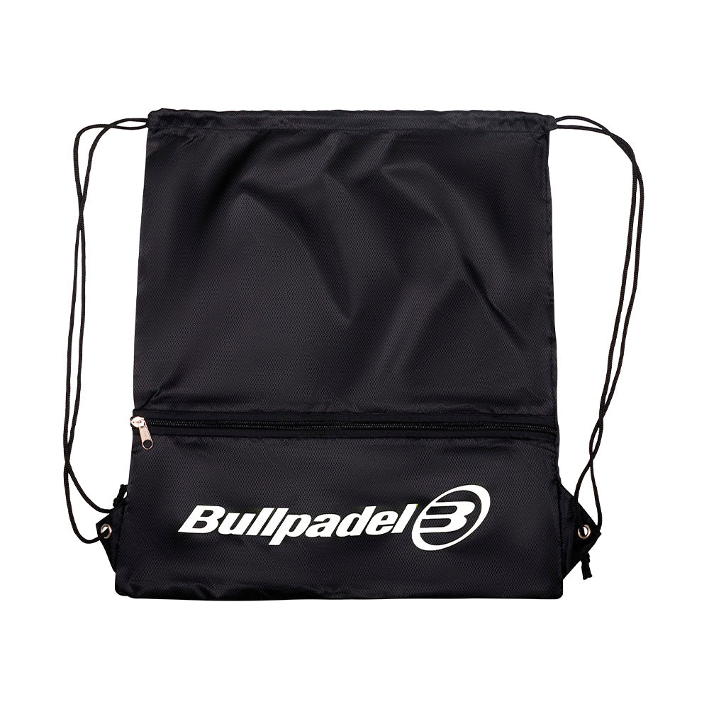 Zwarte Bullpadel gymsack met ritsen, unisex padeltas