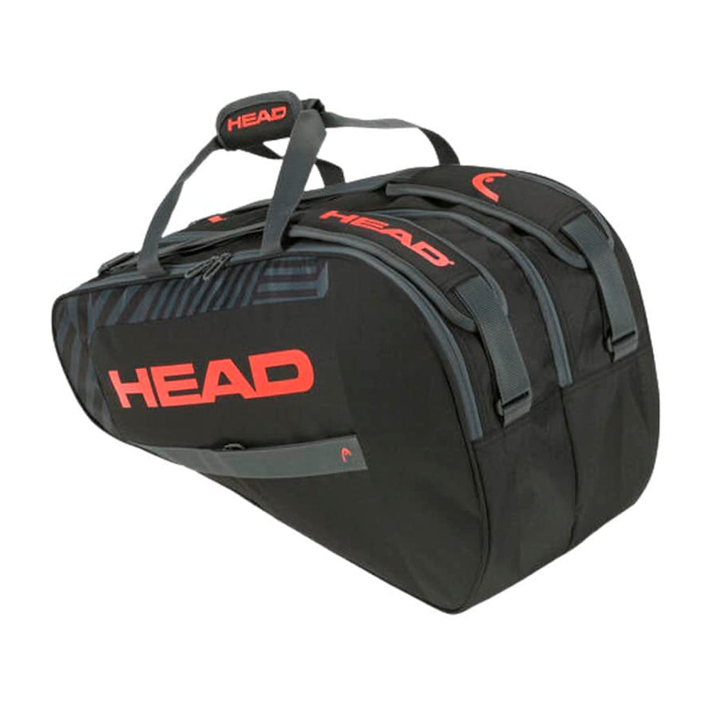 Zwarte padel tas van Head met rode accenten, middelmaat