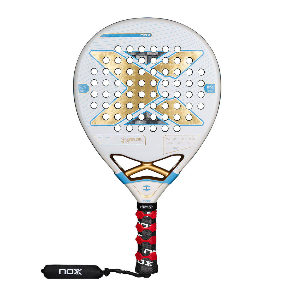 Nox AT10 Genius 18K padel racket in Buenos Aires exclusieve editie design.