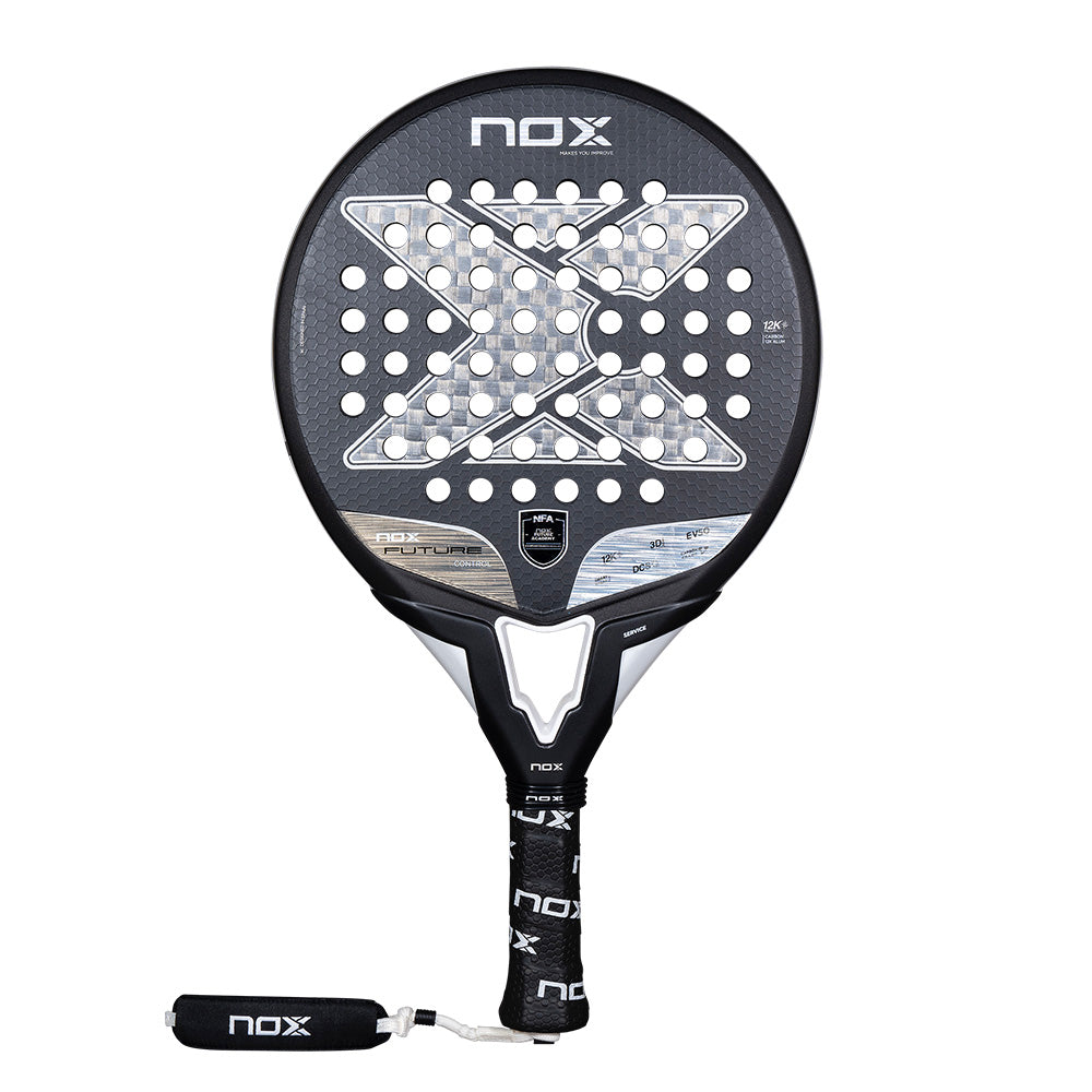 Nox Future Control 12K padel racket in zwart en oranje design