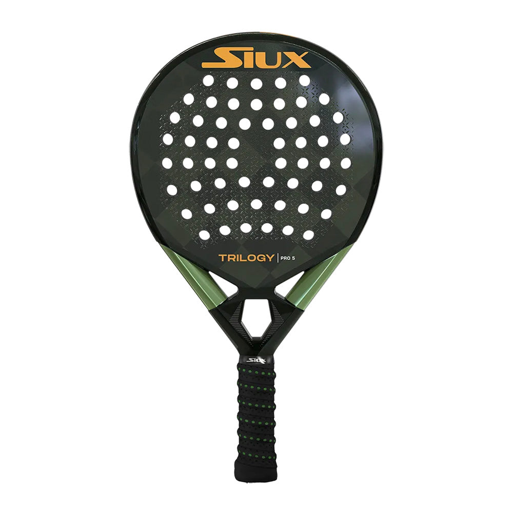 Siux Trilogy Pro 5 2025 padelracket met zwart en gele accenten