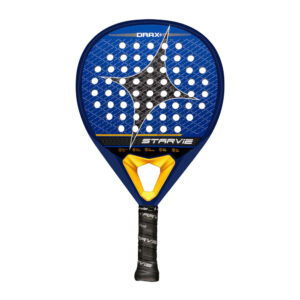 Starvie Drax + 2026 padel racket op witte achtergrond