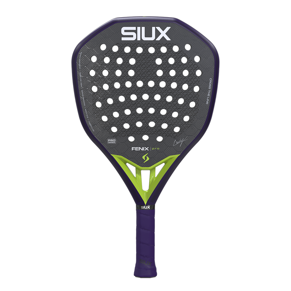 SIUX FENIX PRO Glow Purple padelracket, professioneel model Leo Ausburger