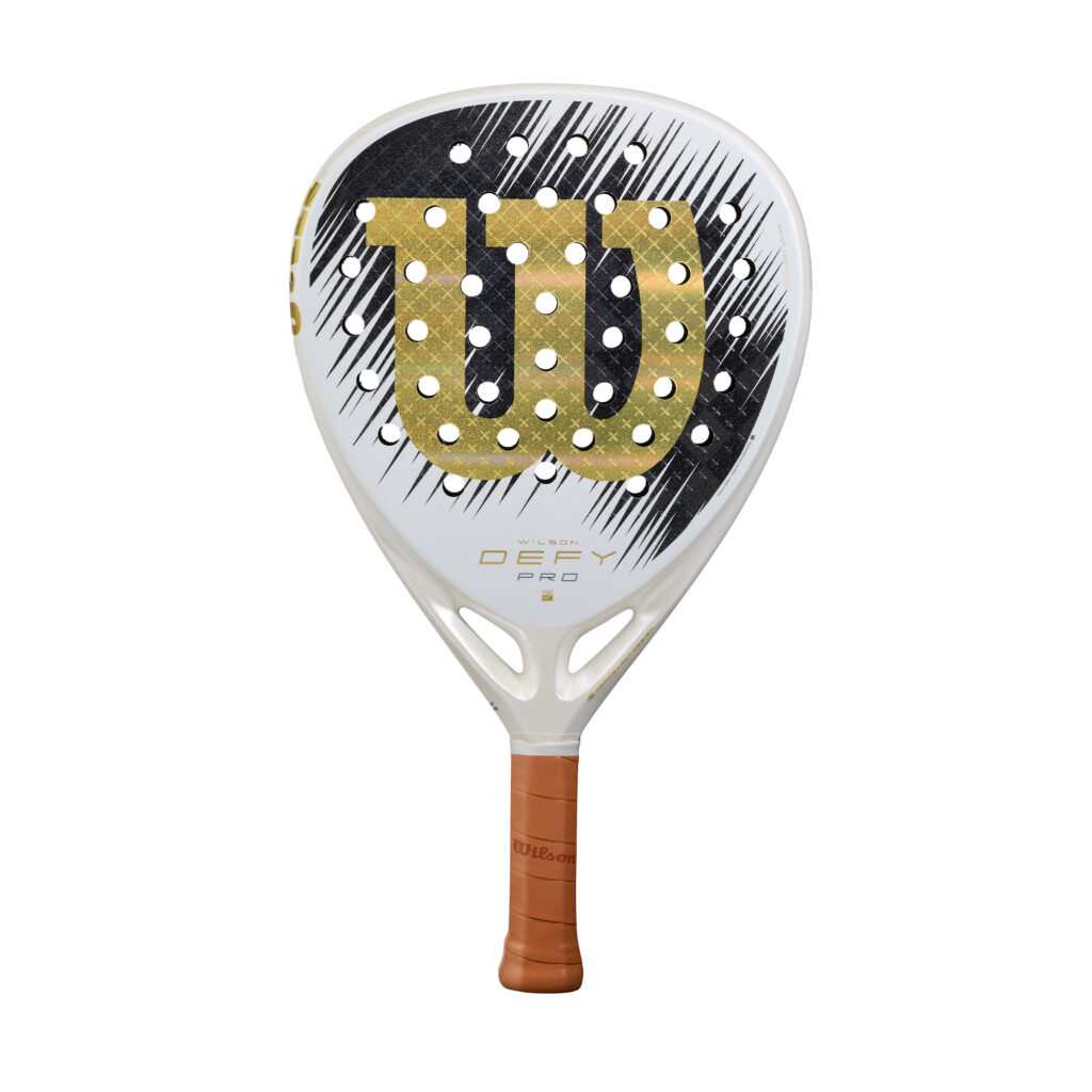 Wilson Defy Pro V1 Special Edition tennisracket in zwart en goud design