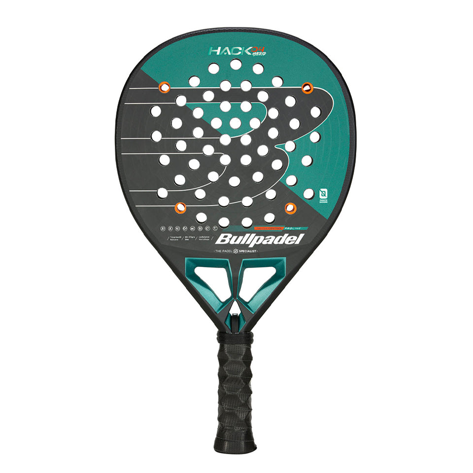 Bullpadel Hack 04 Hybrid 2025 padelracket zwart geel grijs