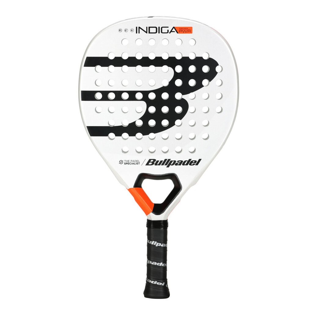 Bullpadel Indiga PWR 2025 unisex padelracket in zwart en rood design