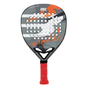Bullpadel Ionic Power 2025 Javi Leal padel racket in zwart en oranje design
