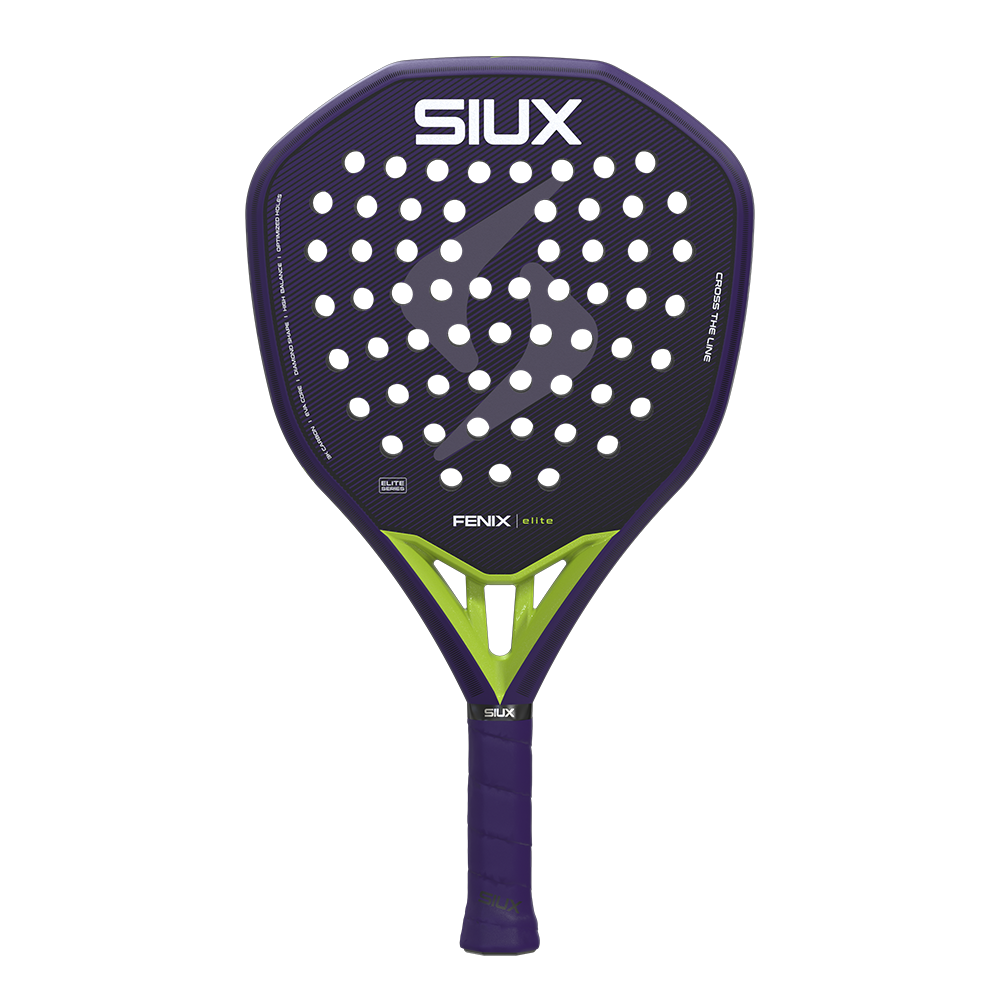 SIUX Fenix Elite 2026 padel racket, zwart met blauwe details