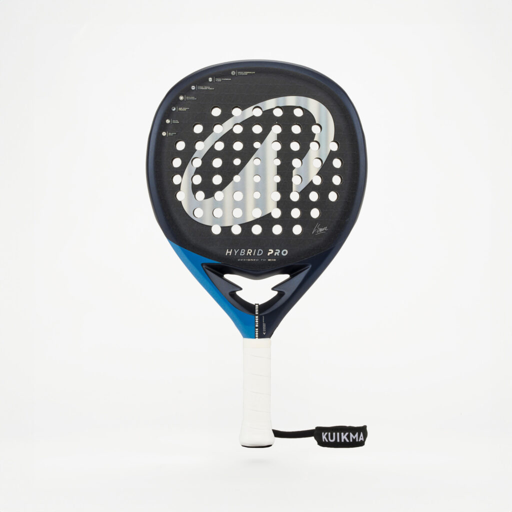 Padelracket hybrid pro lucia sainz in zwart met oranje accenten