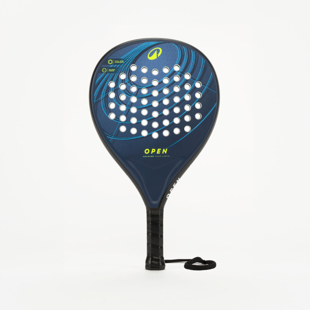 Blauwe padelracket voor volwassenen in open design