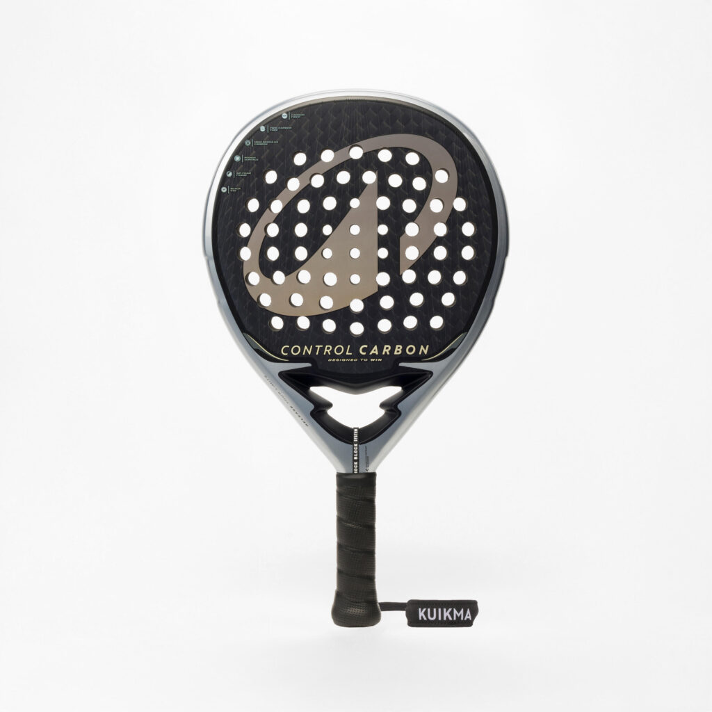 Padelracket control carbon zwart met ergonomisch handvat