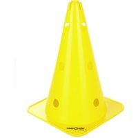 Tennis-Point gele en zwarte markeringskegels van 40 centimeter hoog.