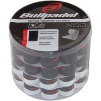 Bullpadel Box met 50 stuks padelballen in zwart en wit.