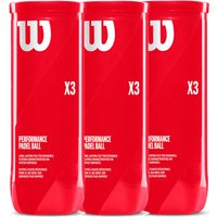 Wilson Padel X3 ballen, 3x verpakking met drie stuks per pak