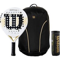 Wilson Optix V2 Lite squashballen verpakking met rackettas inbegrepen