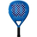 Wilson Carbon Force C Padel racket met zwart carbonframe en gele grip