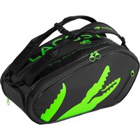 Tecnifibre tennisracket met zwarte en rode bespanning op wit