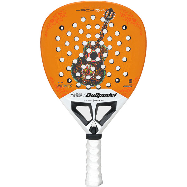 Bullpadel Hack 04 Premier paletje voor padel, zwart en rood design