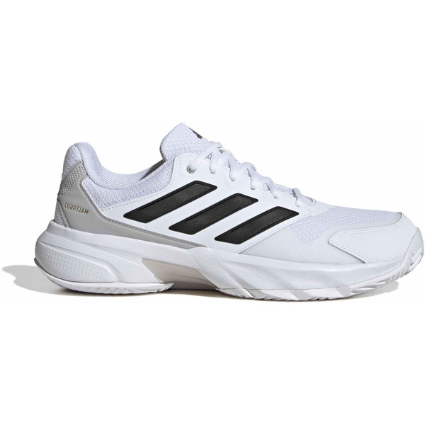adidas CourtJam Control 3 Clay heren tennisschoenen in wit en blauw