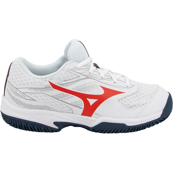Mizuno Break Shot 5 tennisschoen voor kinderen op kleioppervlak.