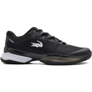 Lacoste AG-LT Ultra Clay damesschoenen, zwart met witte details.