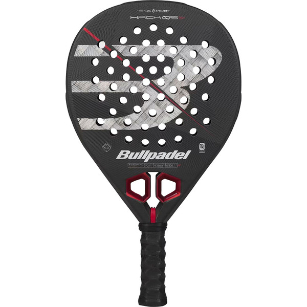 Bullpadel Hack 05 Hybrid 27 padelracket in zwart en blauw design