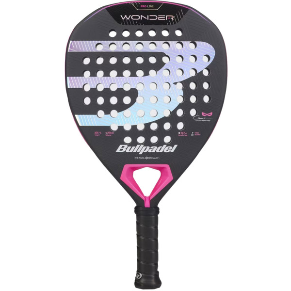 Bullpadel Wonder 27 padelracket met blauwe en zwarte afwerking