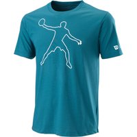 Wilson Bela Tech II T-shirt heren in blauw wit gestreept patroon